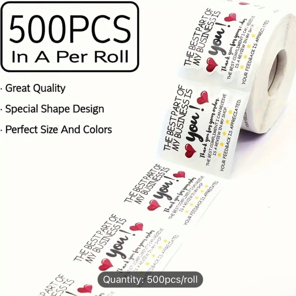 500pcs/roll, Warning Opening This Package Stickers, Funny Thank You Stickers
